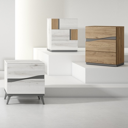 Mesitas de Noche EX-CR – Diseño Bicolor para Hoteles