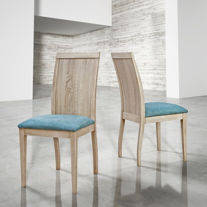 Silla Hotel MBO-ZN – Clásica con Asiento Tapizado Azul 