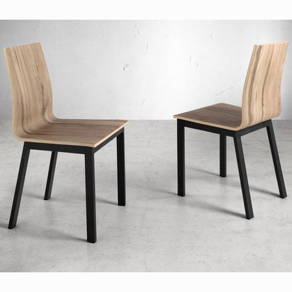 Silla PNL 202 de madera y estructura metálica para alojamientos y restaurantes