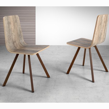 Silla PNL 208 de madera con patas metálicas para hoteles y restaurantes