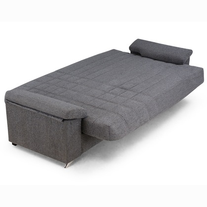 Sofá Cama AR-CRA: Innovación Gris con Diseño en Cuadritos