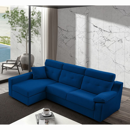 Sofá cama MP-TRI.CH para hostelería – chaise longue fija, colchón integrado